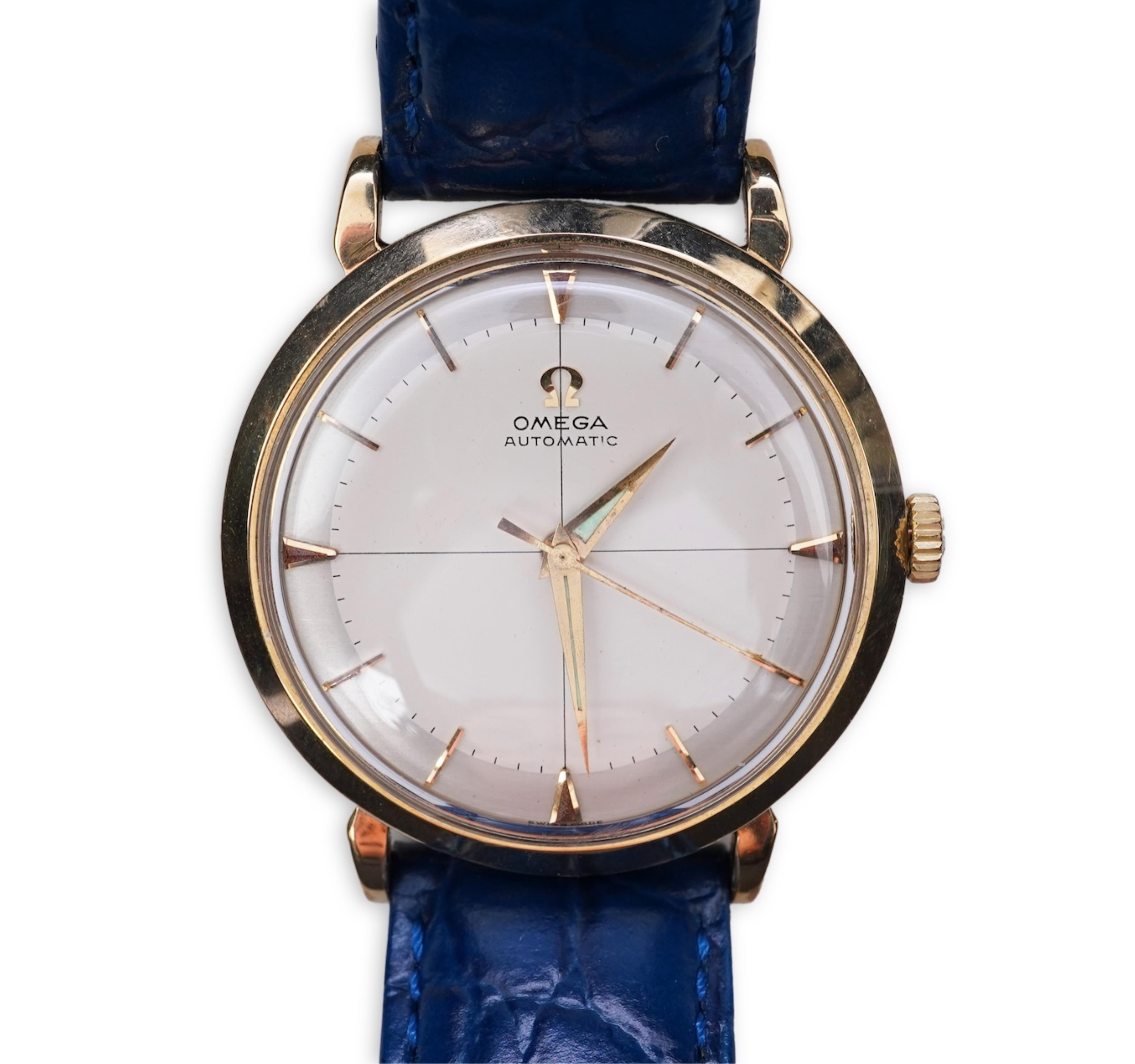 A gentleman's late 1950's 9ct gold Omega Automatic wrist watch